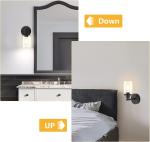 Black Wall Sconces Set of 2 Industrial Bathroom Vanity Wall Light Fixtures with Clear Glass Shade
