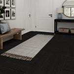 UMIGGEE Black Peel Stick Flooring 35-in x 5.7-in x 1.0mm 10-Pcs Vinyl Flooring Wood Grain Floor Tiles Easy to Install for Bathroom Kitchen Living Room Home Decor