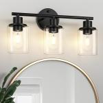 Bathroom Lights Fixtures 3 Light Vanity Lights Industrial Farmhouse Wall Mounted Mirror Wall Lights with Glass Cover Bathroom Vanity Lights