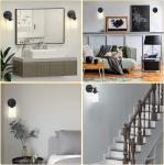 Black Wall Sconces Set of 2 Industrial Bathroom Vanity Wall Light Fixtures with Clear Glass Shade