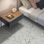 Lxcreat Vinyl Flooring Peel and Stick Floor Tile Self Adhesive and Removable, White Marble Look for Kitchen Bathroom, 12-in x 12-in 10 Pcs