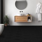 UMIGGEE Black Peel Stick Flooring 35-in x 5.7-in x 1.0mm 10-Pcs Vinyl Flooring Wood Grain Floor Tiles Easy to Install for Bathroom Kitchen Living Room Home Decor