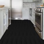 UMIGGEE Black Peel Stick Flooring 35-in x 5.7-in x 1.0mm 10-Pcs Vinyl Flooring Wood Grain Floor Tiles Easy to Install for Bathroom Kitchen Living Room Home Decor