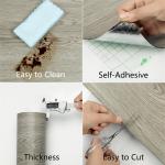 UMIGGEE Peel and Stick Vinyl Flooring Roll 15.7-in x 118-in/12.8 Sq.Ft Thicken Self-Adhesive Vinyl Wood Grain Floor Wear-Resistant Easy DIY Install Home Decor