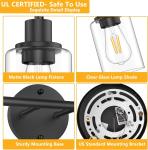 Bathroom Lights Fixtures 3 Light Vanity Lights Industrial Farmhouse Wall Mounted Mirror Wall Lights with Glass Cover Bathroom Vanity Lights