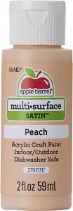 Apple Barrel Multi-Surface Acrylic Craft Paint, Satin Finish, Peach, 2 fl oz