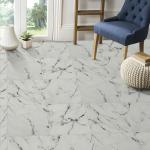Lxcreat Vinyl Flooring Peel and Stick Floor Tile Self Adhesive and Removable, White Marble Look for Kitchen Bathroom, 12-in x 12-in 10 Pcs