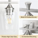 ROSYNEY Vanity Lights, Modern Electroplated Silver Bathroom Light Fixtures with Clear Glass Shades, E26 Base