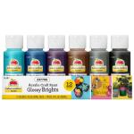 Apple Barrel Gloss Acrylic Craft Paint Set, 12 PC, Glossy Brights