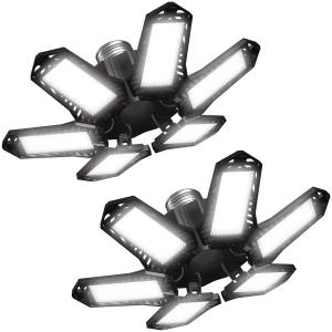 Fixdono 2 Pack LED Garage Lights Bulb, Ultra Bright 6500K 2200LM Garage Ceiling Shop Light E26/E27