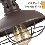 FRIDEKO HOME 2 Pack 8.7" Farmhouse Semi Flush Mount Ceiling Light Fixtures, E26 Base, Industrial Oil Rubbed Bronze Ceiling Lights for Hallway Kitchen Porch Laundry room (Without Bulb)