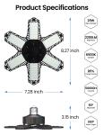 Fixdono 2 Pack LED Garage Lights Bulb, Ultra Bright 6500K 2200LM Garage Ceiling Shop Light E26/E27