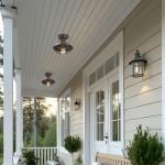 FRIDEKO HOME 2 Pack 8.7" Farmhouse Semi Flush Mount Ceiling Light Fixtures, E26 Base, Industrial Oil Rubbed Bronze Ceiling Lights for Hallway Kitchen Porch Laundry room (Without Bulb)