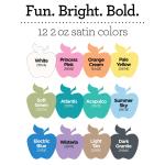 Apple Barrel Multi-Surface Acrylic Craft Paint Set, Ice Cream Party, Satin Finish, 12 Piece