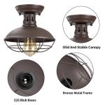 FRIDEKO HOME 2 Pack 8.7" Farmhouse Semi Flush Mount Ceiling Light Fixtures, E26 Base, Industrial Oil Rubbed Bronze Ceiling Lights for Hallway Kitchen Porch Laundry room (Without Bulb)