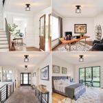 2-Pack Semi Flush Mount Ceiling Light Fixture with 2 LED Bulbs Black Kitchen Light Fixtures Ceiling Mount Ceiling Lamp for Kitchen, Hallway, Porch