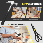 Cshidworld 39-Piece Tool Set General Household Hand Kit with Plastic Toolbox Storage Case, Basic Home Tool Kit for Girls Ladies and Women - Includes Essential Tools for Home Garage and Office, Yellow