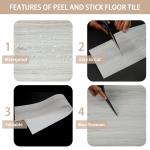 UMIGGEE Grey Wood-Look Peel and Stick Floor 6-in x 35-in (10Pcs/Pack) Vinyl Flooring Self-Adhesive DIY Flooring for Home Decoration Kitchen Dinning Room Bedroom (Cover 14.5 Sq. ft)