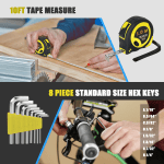 Cshidworld 39-Piece Tool Set General Household Hand Kit with Plastic Toolbox Storage Case, Basic Home Tool Kit for Girls Ladies and Women - Includes Essential Tools for Home Garage and Office, Yellow