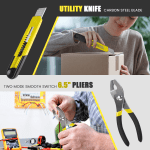 Cshidworld 39-Piece Tool Set General Household Hand Kit with Plastic Toolbox Storage Case, Basic Home Tool Kit for Girls Ladies and Women - Includes Essential Tools for Home Garage and Office, Yellow