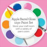 Apple Barrel Desert Sky 2 fl oz Acrylic Craft Paint Set, Matte Finish, Set of 12