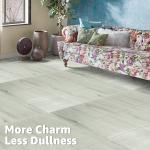 30 Pcs Peel and Stick Vinyl Floor Tiles ,12 x 12 inch, Self Adhesive Waterproof Flooring Tile for Kitchen, Dining Room, Bedroom, Cover 30 Sq. ft, Pale