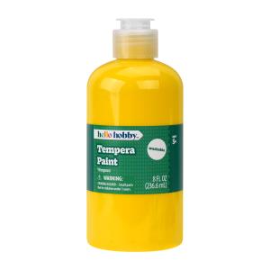 Hello Hobby 8 fl oz Yellow Tempera Paint, Washable Craft Paint for Kids, Teachers, and School Projects