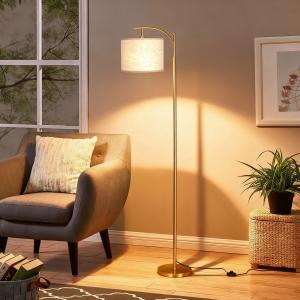 Vesteel Floor Lamp, Standing Lamp with 3 Color Temperatures & Lampshade, Arch Farmhouse Lamp for Living Room Bedroom Office