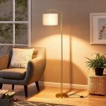 Vesteel Floor Lamp, Standing Lamp with 3 Color Temperatures & Lampshade, Arch Farmhouse Lamp for Living Room Bedroom Office