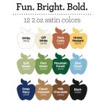 Apple Barrel Multi-Surface Acrylic Craft Paint Set, Nature, Satin Finish, 12 Piece