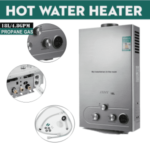 SHZOND 18L Propane Gas Tankless Hot Water Heater 110V On Demand Instant Boiler w/ Shower Kit