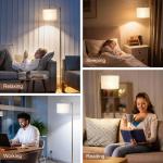 Vesteel Floor Lamp, Standing Lamp with 3 Color Temperatures & Lampshade, Arch Farmhouse Lamp for Living Room Bedroom Office