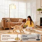 Vesteel Floor Lamp, Standing Lamp with 3 Color Temperatures & Lampshade, Arch Farmhouse Lamp for Living Room Bedroom Office