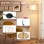 Vesteel Floor Lamp, Standing Lamp with 3 Color Temperatures & Lampshade, Arch Farmhouse Lamp for Living Room Bedroom Office