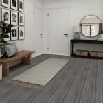 Lxcreat Vinyl Flooring Peel and Stick Roll Self Adhesive Dark Gray Vinyl Floor Wood Plank Flooring Wood Grain Floor 118-in x 15.7-in