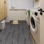 Lxcreat Vinyl Flooring Gray Peel and Stick Roll Vinyl Floor 118-in x 15.7-in Wood Plank Flooring Self Adhesive Vinyl Wood Grain Floor