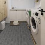 Lxcreat Vinyl Flooring Peel and Stick Roll Self Adhesive Dark Gray Vinyl Floor Wood Plank Flooring Wood Grain Floor 118-in x 15.7-in