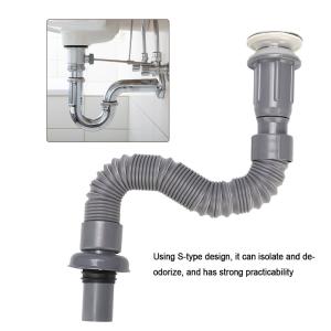 Cergrey Bathroom Drain Pipe,Drain Pipe,Bathroom Universal Wash Basin Sink Drain Pipe S-Tube Down Waste Pipe Plumbing Accessories