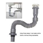 Cergrey Bathroom Drain Pipe,Drain Pipe,Bathroom Universal Wash Basin Sink Drain Pipe S-Tube Down Waste Pipe Plumbing Accessories