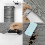 Lxcreat Vinyl Flooring Gray Peel and Stick Roll Vinyl Floor 118-in x 15.7-in Wood Plank Flooring Self Adhesive Vinyl Wood Grain Floor