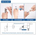 PPKVUFD 1 Roll 0.6 Inch(W) X 236 Inches(L) Teflon Plumbers Tape, Pipe Sealing & Plumbing Thread Tape, PTFE Water Sealant Seal for Shower Head, White