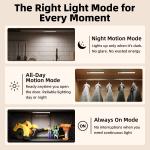 EZVALO 56 LED Under Cabinet Lights, USB Rechargeable 2000mAh Motion Sensor Closet Lighting Kit with Magnetic Strip, Remote, 3 Color Temps, Stepless Dimming & Timer for Kitchen, 3 Pack