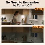 EZVALO 56 LED Under Cabinet Lights, USB Rechargeable 2000mAh Motion Sensor Closet Lighting Kit with Magnetic Strip, Remote, 3 Color Temps, Stepless Dimming & Timer for Kitchen, 3 Pack