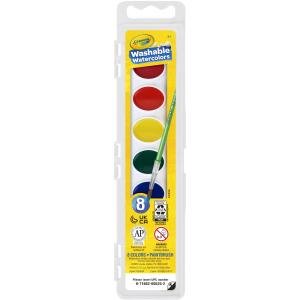Crayola Washable Watercolor Set, 8-Colors, Back to School Supplies for Kids, Classroom Essentials for Teachers, 3+