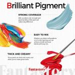 Fantastory 12ML 24 Colors Acrylic Paint Set with 3 Paint Brushes for Crafts and Painters