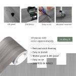 UMIGGEE Gray Peel Stick Flooring 36" x 6" 10 Pieces/Pack Vinyl Wood Look Flooring Thin Tiles, Easy to Install for Bathroom, Kitchen, Living Room