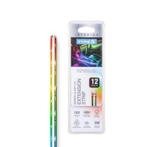 TYPE S - Infinite Glow Multicolor LED Ambient Lighting Extension Strip - Light Sync Technology, 3M Adhesive, Extendable, Trimmable, 12V, 1 x 12" RGB Strip, 12 inches