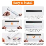 Meromore 30 LED Under Cabinet Lights, USB Rechargeable Closet Lighting kit with Motion Sensor and Magnetic Strip for Wardrobe, Kitchen Wireless Lighting, 3 Pack