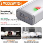 Meromore 30 LED Under Cabinet Lights, USB Rechargeable Closet Lighting kit with Motion Sensor and Magnetic Strip for Wardrobe, Kitchen Wireless Lighting, 3 Pack