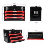 NIGSQJB Tool Set 439pcs with 3 Drawers Tool Box Organizer, Mechanic Tool Set for Home, Tool Box Set 4-Tier Socket Wrench Ratchet Plier Nails, Home Tool Set Mechanics Kit for Adults Man Handyman, Red